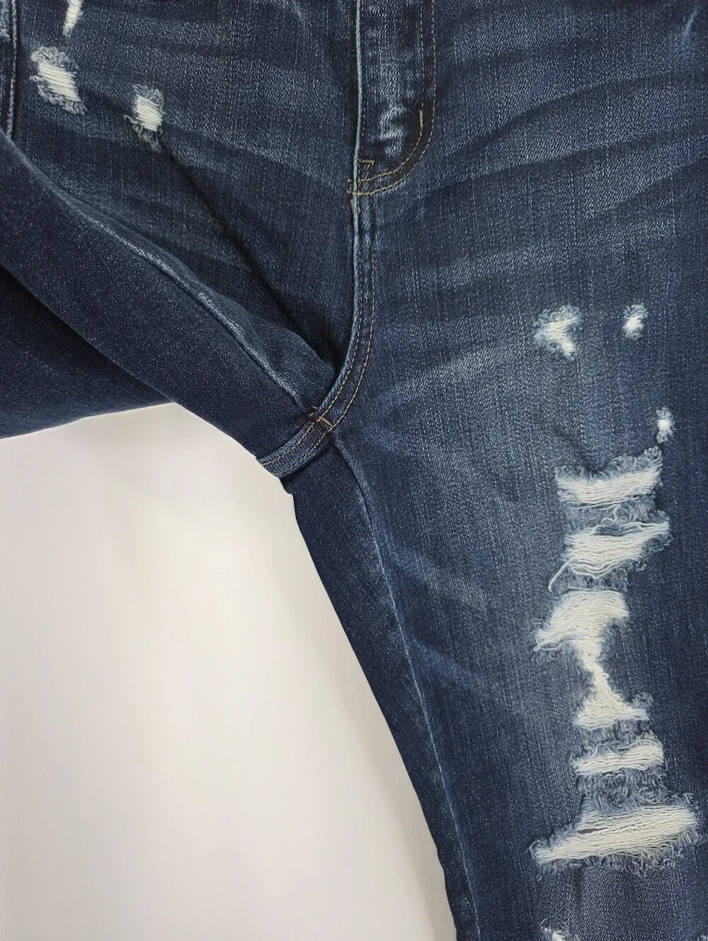 Flying Monkey Womens Size 23 Ultra High Rise Skinny Dark Denim Jeans Distressed‎